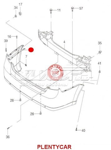 Soporte de parachoques trasero exterior izquierdo Chevrolet Lacetti (J200)
