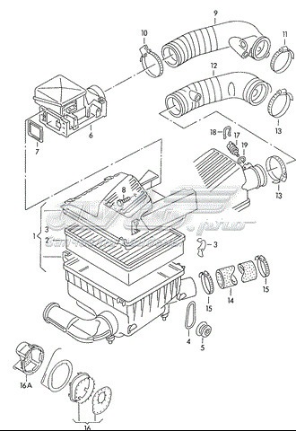 Manguito, alimentación de aire para Volkswagen Passat (B3, B4, 3A5, 351)