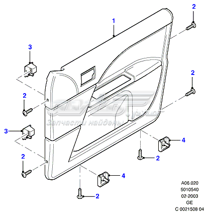 Guarnecido de puerta delantera derecha Ford Mondeo 3 (BWY)