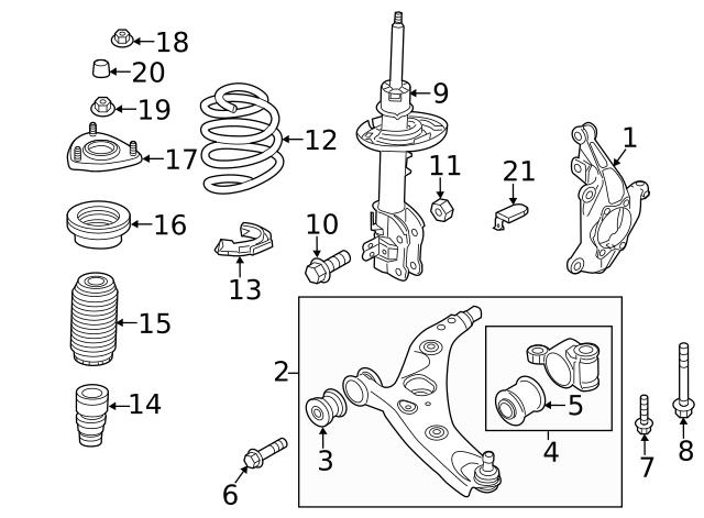 KB7W34350H Mazda Brazo inferior izquierdo de la suspensión delantera