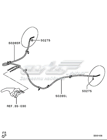 4820A188 Chrysler cable de freno de mano trasero derecho