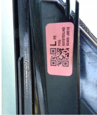 92405J9510 Hyundai/Kia Luz antiniebla trasero izquierdo
