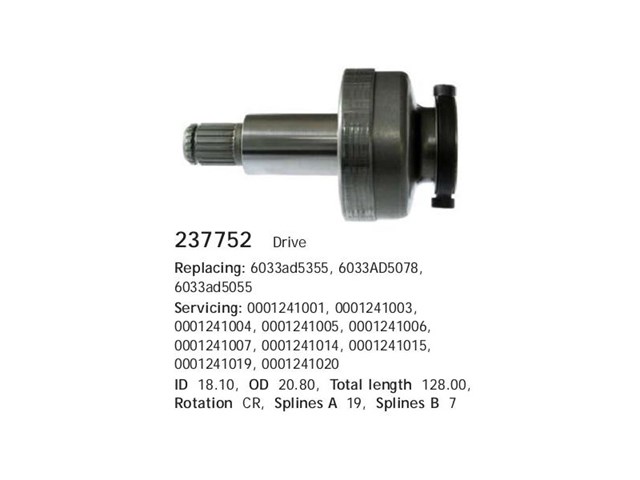 237752 Cargo Bendix motor de arranque