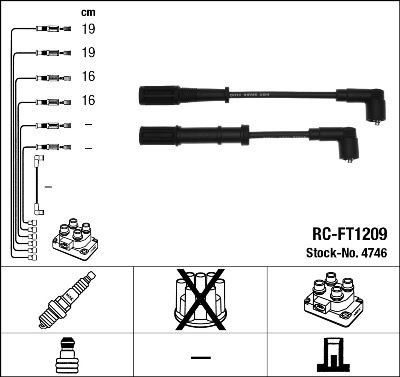 RCFT1209 NGK Cables de alta tensión, juego