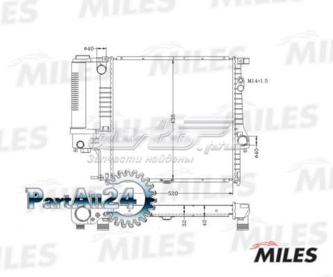 ACRB173 Miles radiador refrigeración del motor