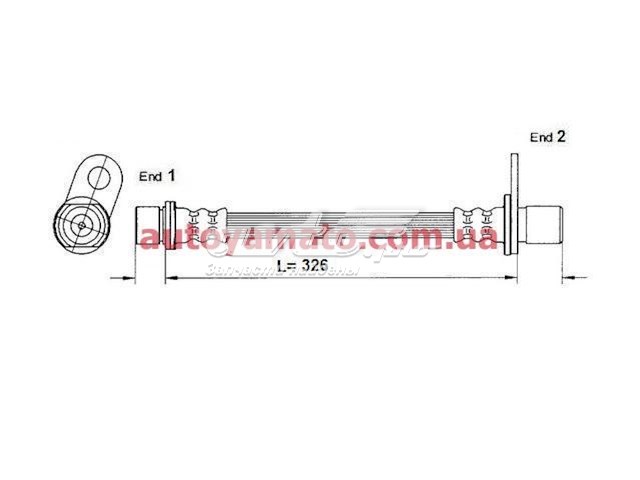 FT2180 K&K tubo flexible de frenos trasero derecho