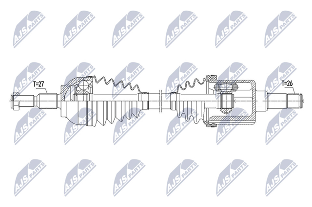 NPW-FR-101 NTY árbol de transmisión delantero izquierdo