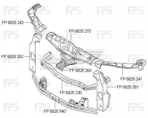 Soporte inferior del radiador (panel de montaje de faros) FPS FP6825230 precio, desde 49,82 EUR