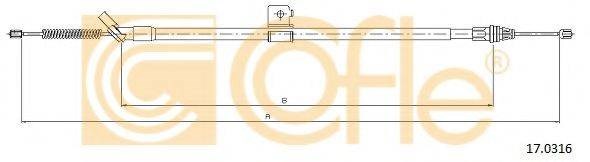 17.0316 Cofle cable de freno de mano trasero izquierdo