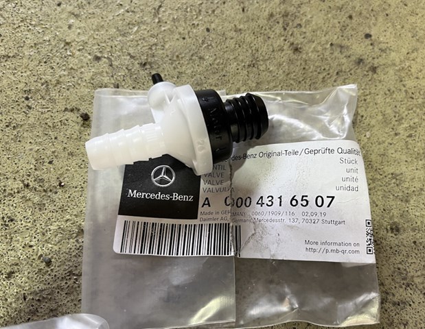 Válvula de vacío de booster MERCEDES A000431650764