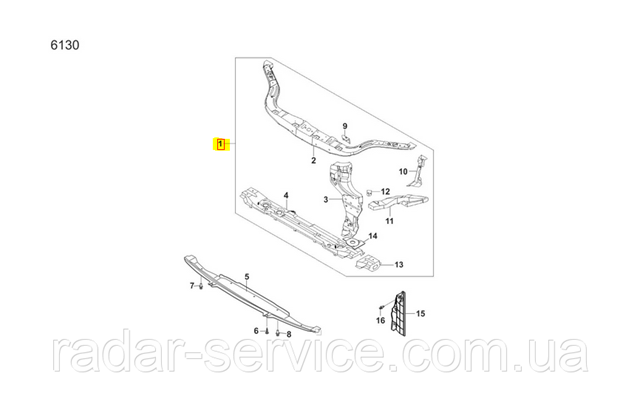 SF69Y08401040 ZAZ Soporte de radiador completo (panel de montaje para foco)