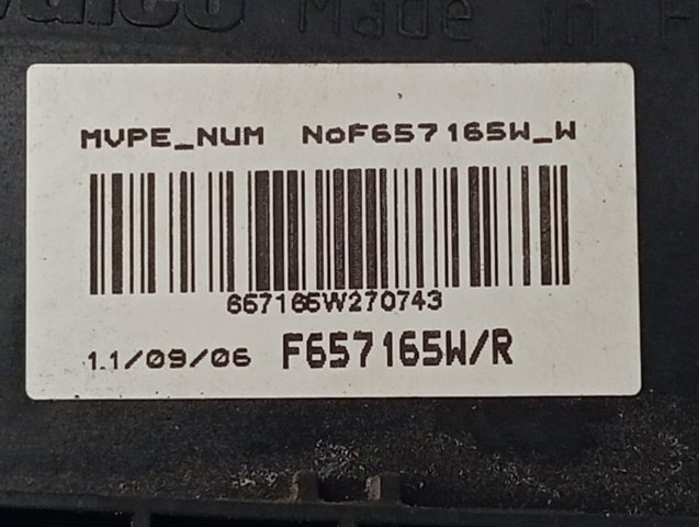F657165W Renault (RVI) Calentador eléctrico de aire para el sistema de calefacción del habitáculo