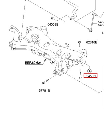 0545633K000 Chrysler perno de fijación, brazo oscilante delantera, inferior