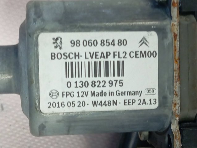 Mecanismo de elevalunas de la puerta trasera izquierda 9806087180 Peugeot/Citroen
