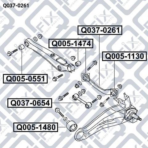 Q0370261 Q-fix Brazo superior de suspensión trasera izquierdo/derecho