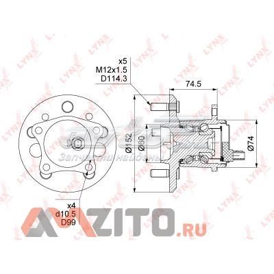 WH1493 Lynxauto cubo trasero izquierdo