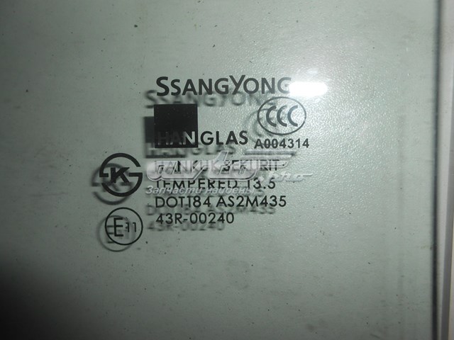 7337609000 Ssang Yong luna de puerta trasera izquierda