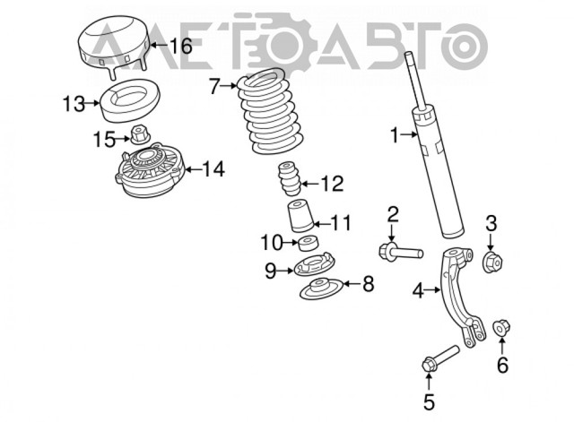 8W0413038G VAG horquilla de amortiguador delantero, inferior derecha