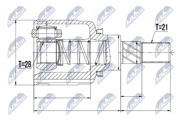 NPW-RE-053 NTY junta homocinética interior trasera