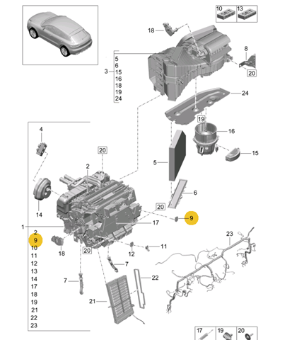 97065325300 Porsche sensor de temperatura del interior