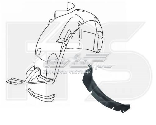 Guardabarros interior, aleta delantera, derecho delantero Skoda Octavia (A7, 5E3)