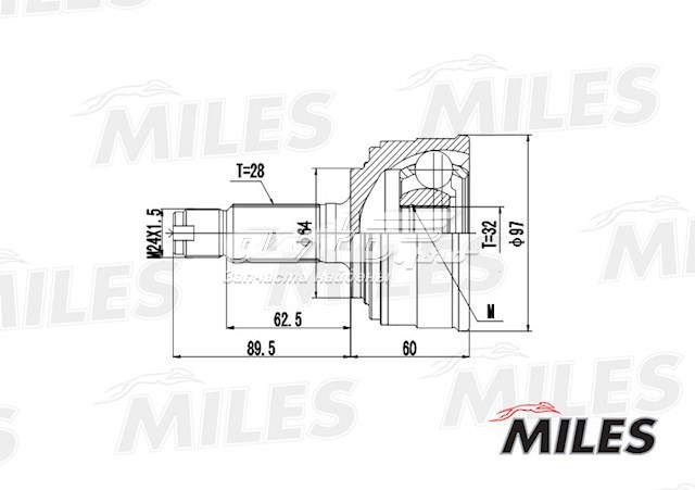 GA20154 Miles junta homocinética exterior delantera