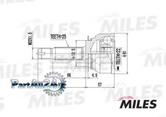 GA20160 Miles junta homocinética exterior delantera