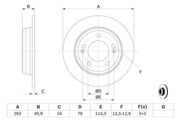 Disco de freno trasero 986479052 Bosch