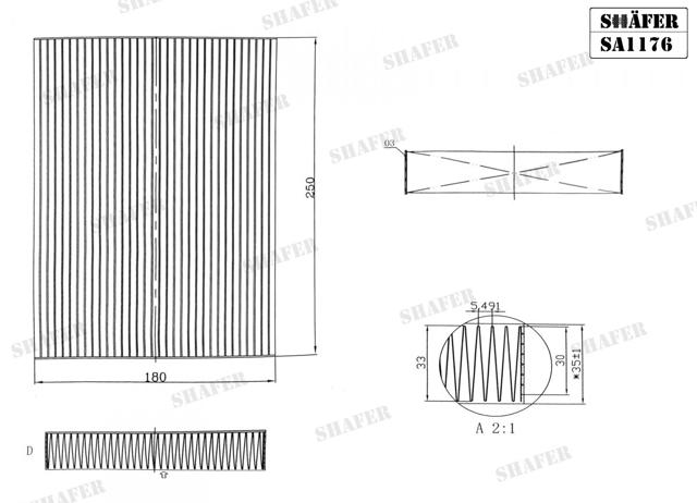 SA1176 Shafer filtro de habitáculo