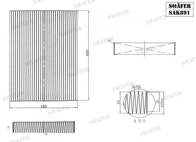 Filtro de habitáculo SAK891 Shafer