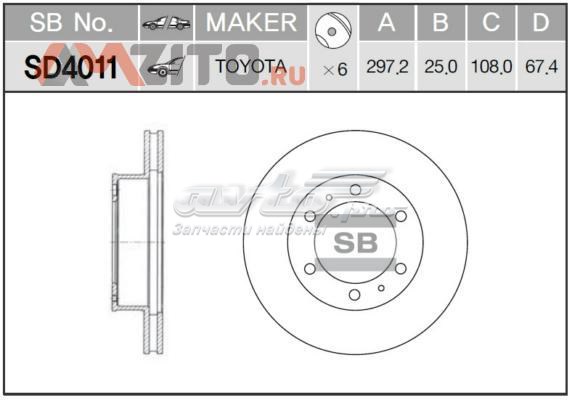 SD4011 Sangsin freno de disco delantero