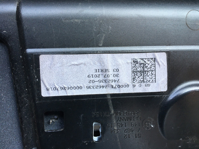 Paragolpes trasero BMW 51127370581