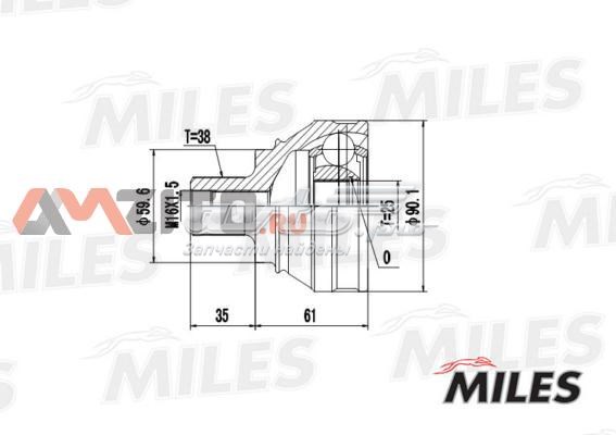 GA20002 Miles junta homocinética exterior delantera