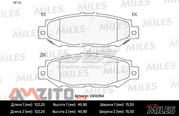 E410354 Miles pastillas de freno traseras