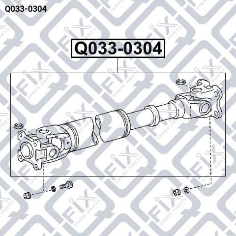 Q033-0304 Q-fix árbol cardán, eje delantero