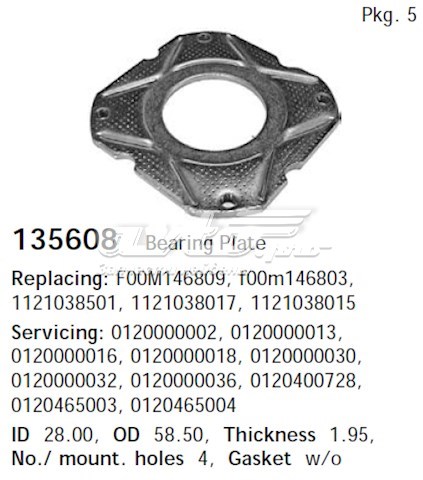 135608 Cargo tapa de el generador