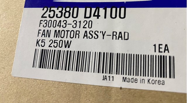 Ventilador de radiador 25380D4100 Hyundai/Kia