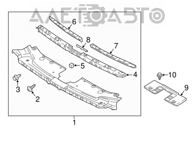 TK4850720E Mazda Cubierta superior del panel frontal (soporte del radiador)