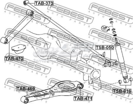 Silentblock de brazo de suspensión trasero superior para Toyota FORTUNER (N5, N6)