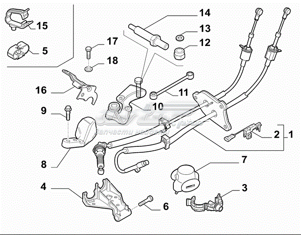 Cable de palanca de cambios Fiat/Alfa/Lancia 55230984