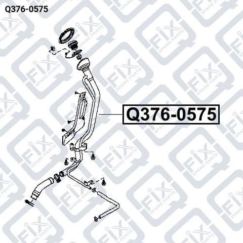 Q376-0575 Q-fix tapa del tubo de llenado del depósito de combustible