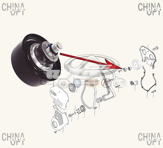 481H-1007070BA Chery rodillo intermedio de correa dentada