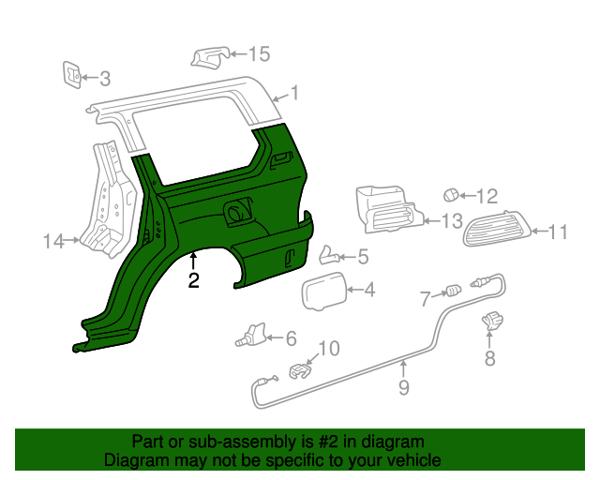 6016160B00 Toyota guardabarros trasero derecho