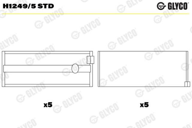Comprar H12495STD Glyco Juego de cojinetes de cigüeñal, estándar, STD