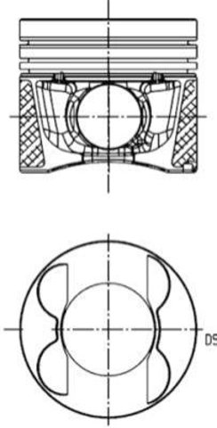 40809620 Kolbenschmidt pistón completo para 1 cilindro, cota de reparación + 0,50 mm