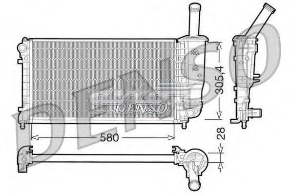 Radiador refrigeración del motor DENSO DRM09108