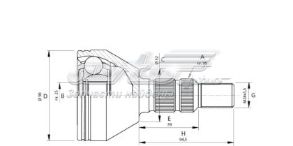 CVJ570110 Open Parts árbol de transmisión delantero derecho