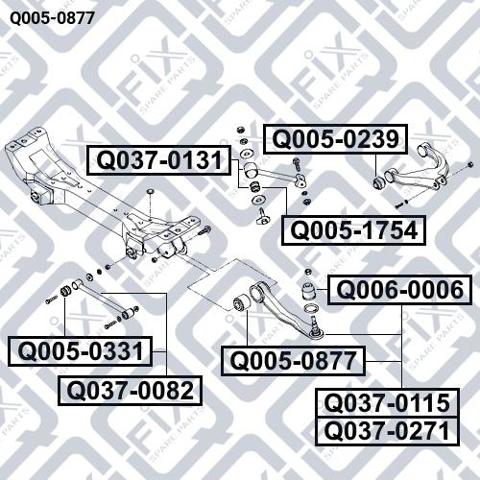 Q005-0877 Q-fix suspensión, brazo oscilante trasero inferior