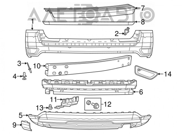 FP3806952 FPS Protector superior del parachoques trasero (estribo)