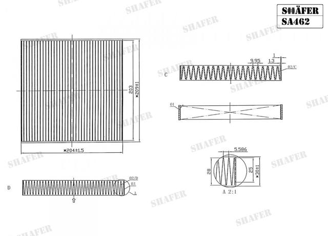 Filtro de cabina Shafer SA462 precio, desde 5,88 EUR